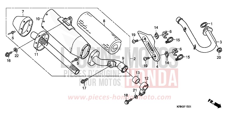 SILENCIEUX D'ECHAPPEMENT (CRF250R5) de CRF250R EXTREME RED (R292) 2005