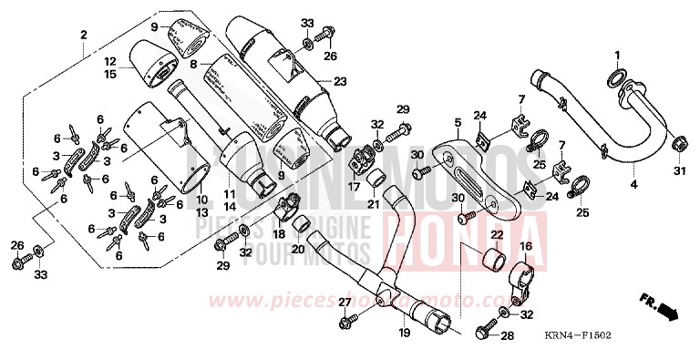 SILENCIEUX D'ECHAPPEMENT (CRF250R6) de CRF250R EXTREME RED (R292) 2006