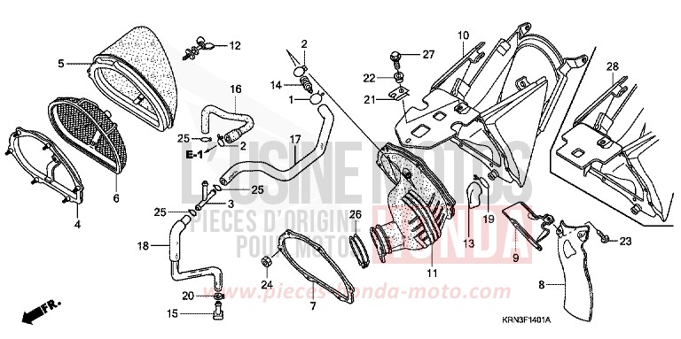FILTRE A AIR (CRF250R6/7/8/9) de CRF250R EXTREME RED (R292) 2008