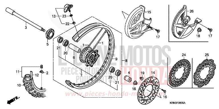 ROUE AVANT de CRF250R NOIR (NH1) 2009