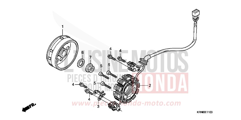 GENERATRICE de CRF250R EXTREME RED (R292) de 2010