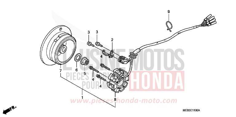 GENERATRICE de CRF450R EXTREME RED (R292) de 2004