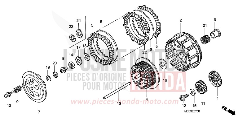 EMBRAYAGE de CRF450R EXTREME RED (R292) 2006