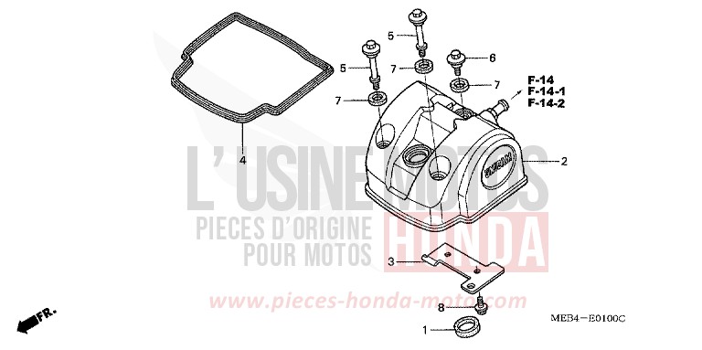 COUVERCLE DE CULASSE de CRF450R EXTREME RED (R292) 2008