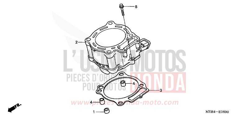 CYLINDRE de CRF450R EXTREME RED (R292) 2008