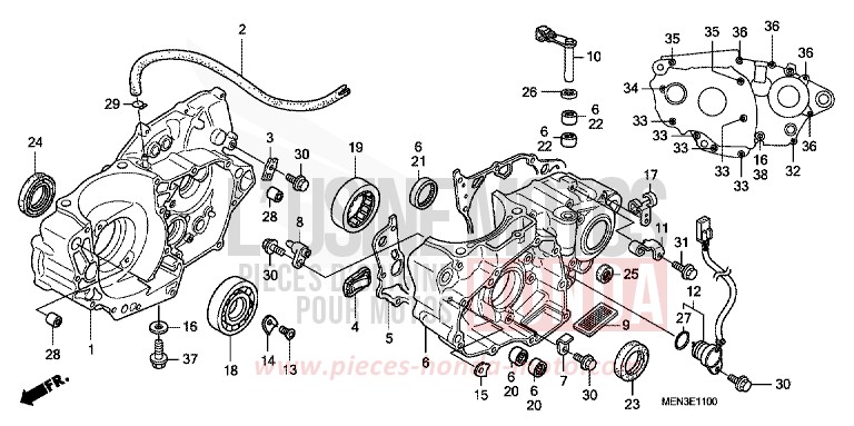 CARTER MOTEUR de CRF450R EXTREME RED (R292) 2009