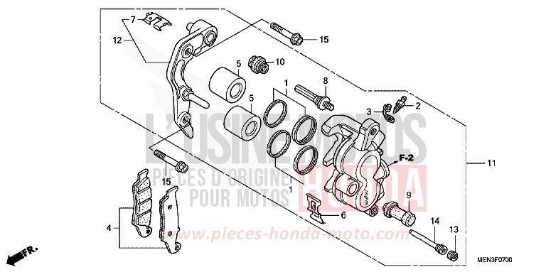 ETRIER DE FREIN AVANT de CRF450R EXTREME RED (R292) 2009