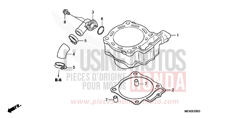 CYLINDRE de CRF450R EXTREME RED (R292) 2010
