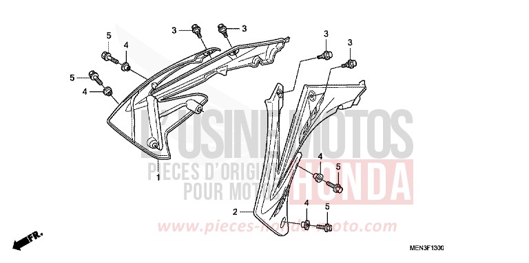 BOUCLIER DE RADIATEUR de CRF450R EXTREME RED (R292) 2010