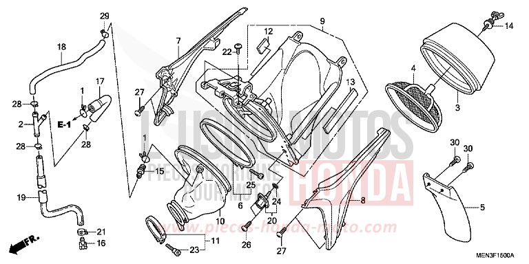 FILTRE A AIR de CRF450R EXTREME RED (R292) 2011
