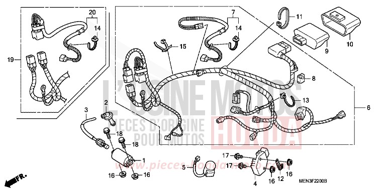 FAISCEAU DES FILS de CRF450R EXTREME RED (R292) 2011
