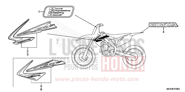 MARQUE/RAYURE de CRF450R EXTREME RED (R292) 2011