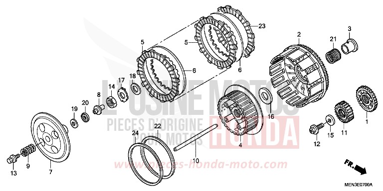 EMBRAYAGE de CRF450R EXTREME RED (R292) 2012