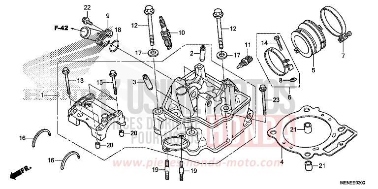 CULASSE (D/E) de CRF450R EXTREME RED (R292) 2013