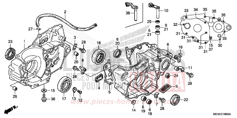 CARTER MOTEUR de CRF450R EXTREME RED (R292) 2013