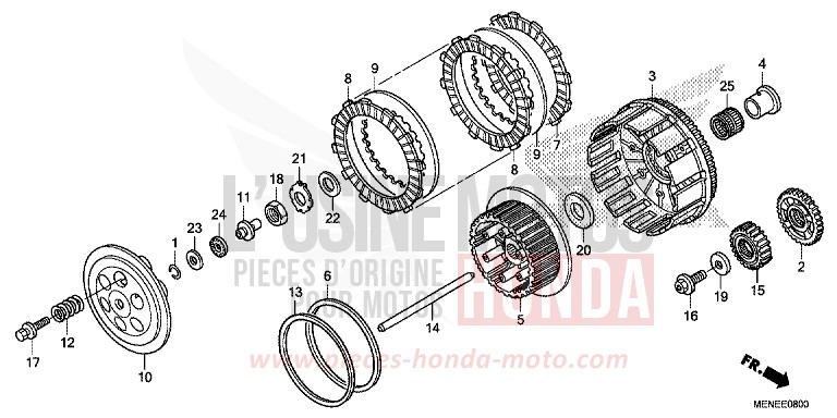 EMBRAYAGE de CRF450R EXTREME RED (R292) 2014