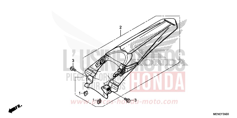 GARDE-BOUE ARRIERE de CRF450R EXTREME RED (R292) 2014