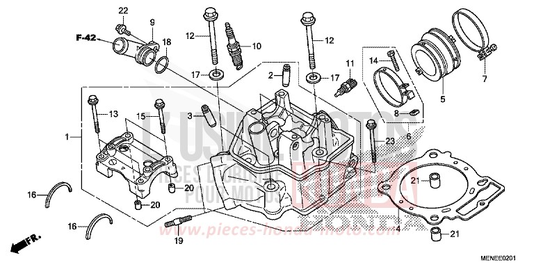CULASSE (F/G) de CRF450R EXTREME RED (R292) 2015