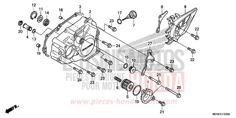 PANNEAU CARTER-MOTEUR G. de CRF450R EXTREME RED (R292) 2015