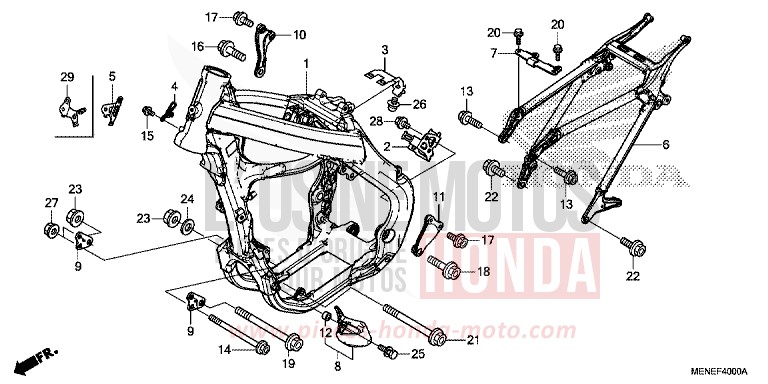 CARROSSERIE DE CHASSIS de CRF450R EXTREME RED (R292) 2015
