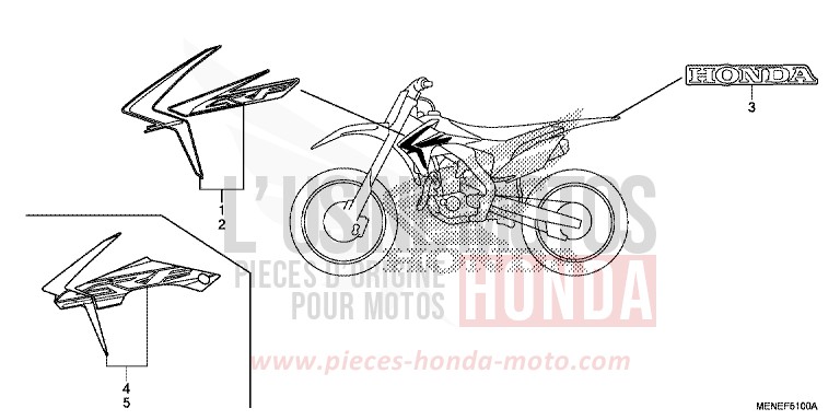 MARQUE/RAYURE de CRF450R EXTREME RED (R292) 2015