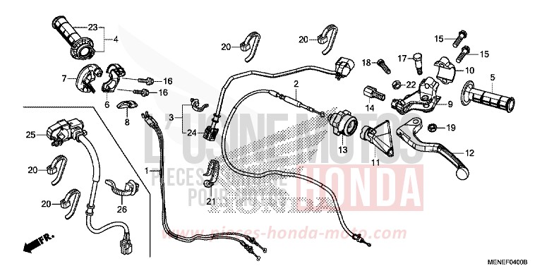 LEVIER DE GUIDON/COMMUTATEUR/CABLE de CRF450R EXTREME RED (R292) 2016