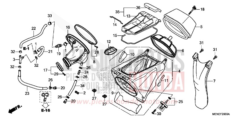 FILTRE A AIR de CRF450R EXTREME RED (R292) 2016