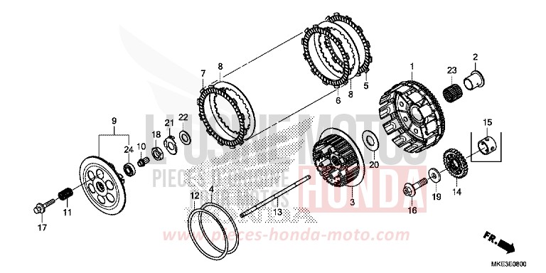 EMBRAYAGE de CRF450R EXTREME RED (R292) 2017