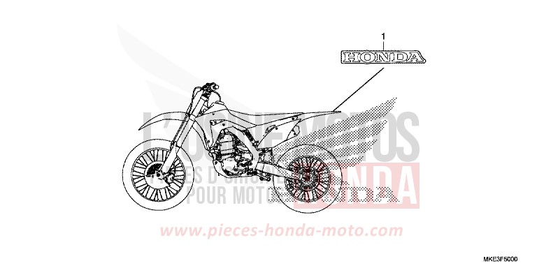 MARQUE/RAYURE de CRF450R EXTREME RED (R292) 2017
