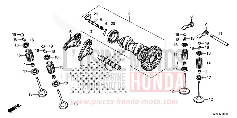 ARBRE A CAMES/SOUPAPE de CRF450R EXTREME RED (R292) de 2018
