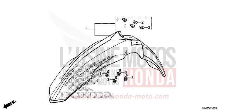 AILE AVANT de CRF450R EXTREME RED (R292) de 2018