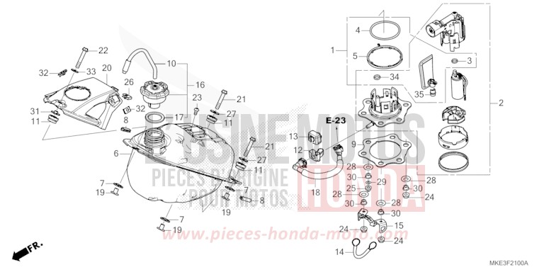 RESERVOIR A CARBURANT (CRF450R) de CRF450R EXTREME RED (R292) 2018