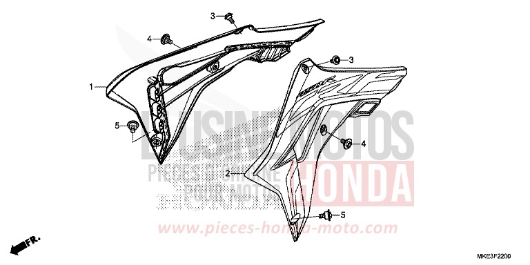 BOUCLIER DE RADIATEUR (CRF450R) de CRF450R EXTREME RED (R292) de 2018