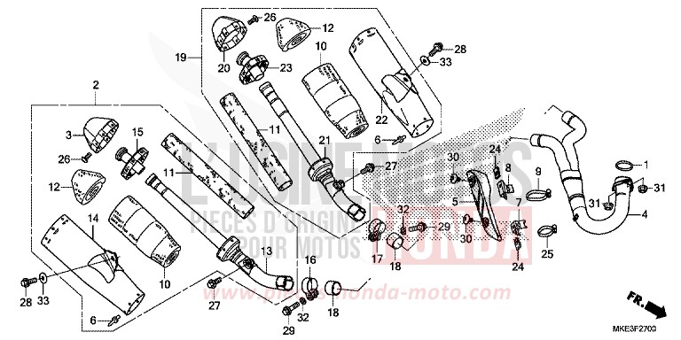 SILENCIEUX D'ECHAPPEMENT de CRF450R EXTREME RED (R292) 2018