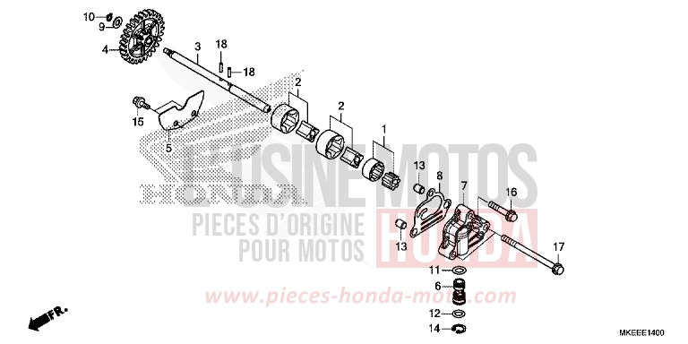 POMPE A HUILE de CRF450R EXTREME RED (R292) 2019