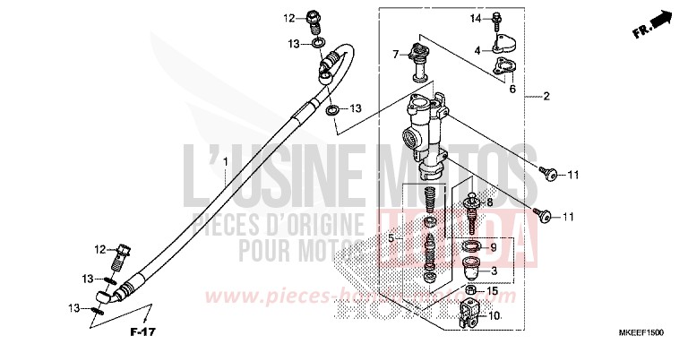 MAÎTRE-CYLINDRE DE FREIN ARRIÈRE de CRF450R EXTREME RED (R292) 2019