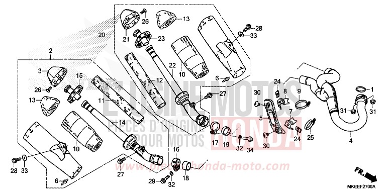 SILENCIEUX D'ECHAPPEMENT de CRF450R EXTREME RED (R292) 2019