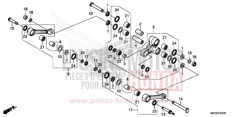 BRAS DE COUSSIN de CRF450R EXTREME RED (R292) de 2019