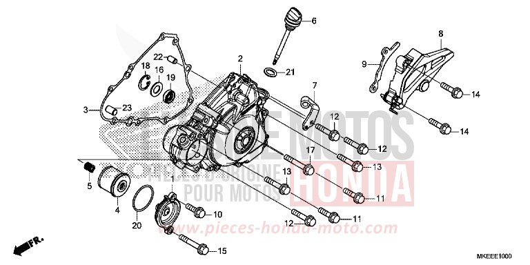 PANNEAU CARTER-MOTEUR G. de CRF450R EXTREME RED (R292) 2020