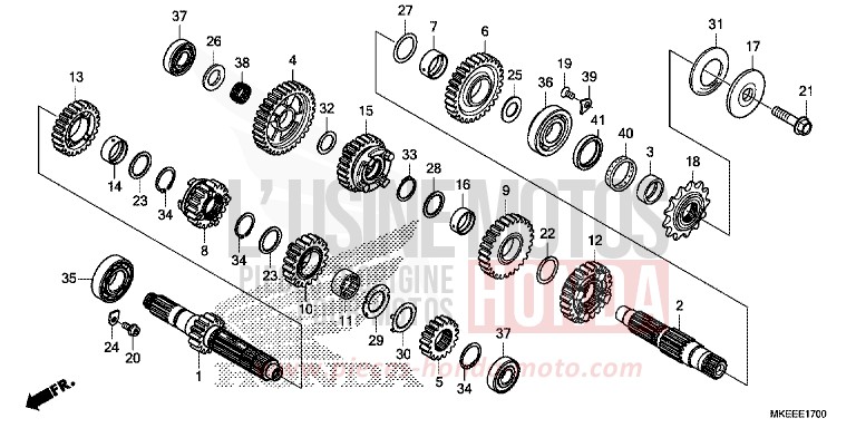 BOITE DE VITESSES de CRF450R EXTREME RED (R292) de 2020