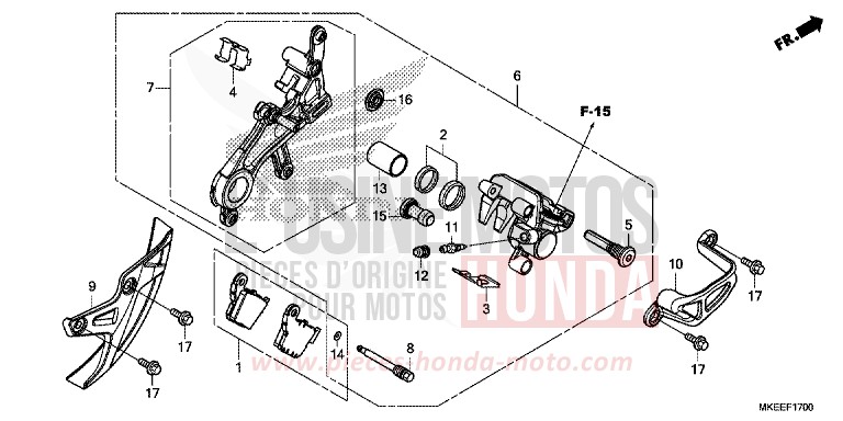 ETRIER DE FREIN ARRIERE de CRF450R EXTREME RED (R292) 2020