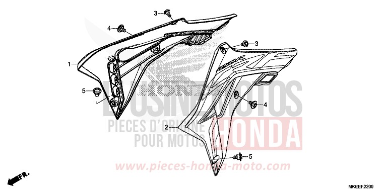 BOUCLIER DE RADIATEUR (CRF450R) de CRF450R EXTREME RED (R292) de 2020