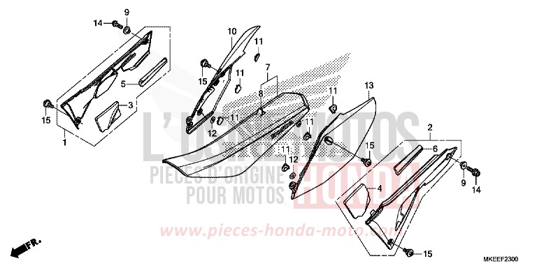 SIEGE/COUVERCLE LATERAL de CRF450R EXTREME RED (R292) de 2020