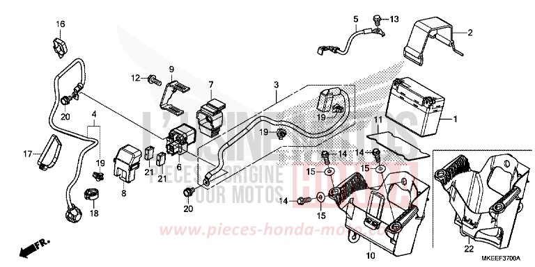 BATTERIE de CRF450R EXTREME RED (R292) 2020