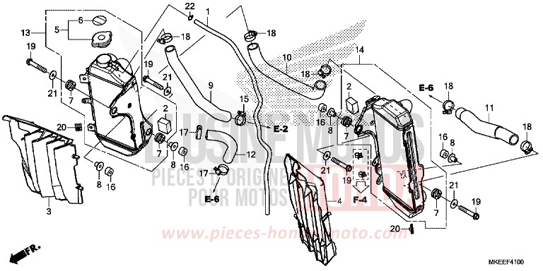 RADIATEUR de CRF450R EXTREME RED (R292) 2020