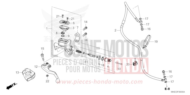 MAITRE-CYLINDRE de CRF450R EXTREME RED (R292) 2021