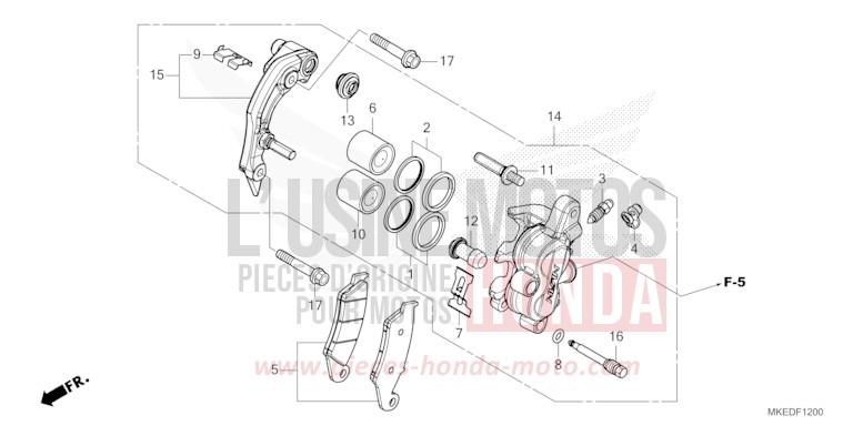 ETRIER DE FREIN AVANT de CRF450R EXTREME RED (R292) 2021