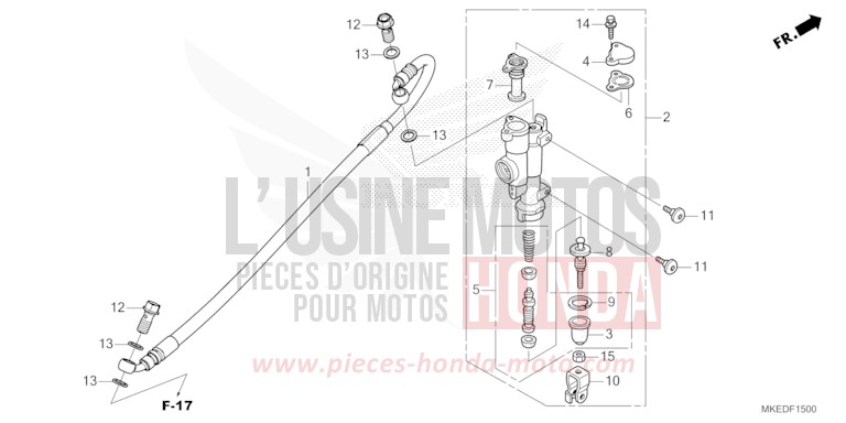 MAÎTRE-CYLINDRE DE FREIN ARRIÈRE de CRF450R EXTREME RED (R292) 2021