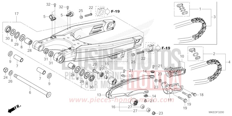 BRAS OSCILLANT de CRF450R EXTREME RED (R292) 2021