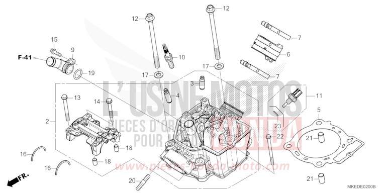 CULASSE de CRF450R EXTREME RED (R292) 2022